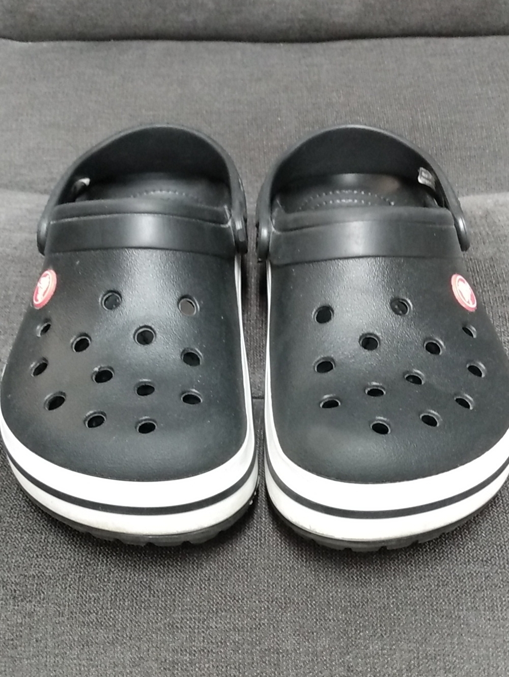 CROCS Kid's Crocband Clog Black Slip-On w/ White Trim Big Kids Size J4 - Picture 4 of 12